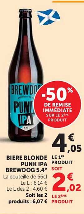 BIERE BLONDE PUNK IPA BREWDOG 5.4°