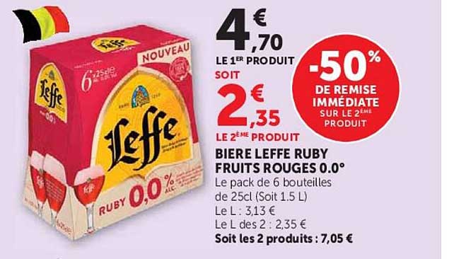 BIERE LEFFE RUBY FRUITS ROUGES 0.0°