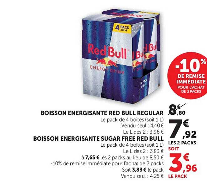 BOISSON ENERGISANTE RED BULL REGULAR
