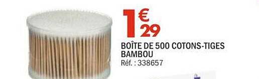 BOÎTE DE 500 COTONS-TIGES BAMBOU