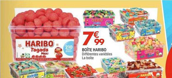 BOÎTE HARIBO Différentes variétés La boîte