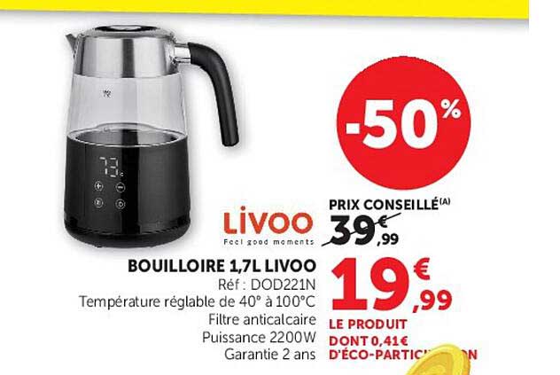 BOUILLOIRE 1,7L LIVOO