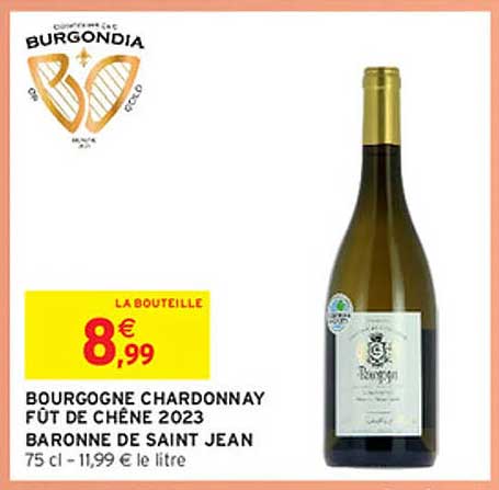 BOURGOGNE CHARDONNAY FÛT DE CHÊNE 2023 BARONNE DE SAINT JEAN