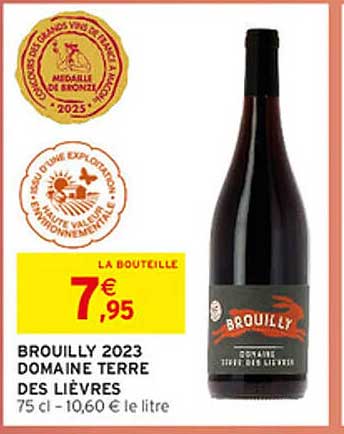 BROUILLY 2023 DOMAINE TERRE DES LIEVRES