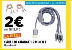 CÂBLE DE CHARGE 1.2 M 3 EN 1