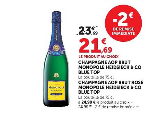 CHAMPAGNE AOP BRUT MONOPOLE HEIDSIECK & CO BLUE TOP