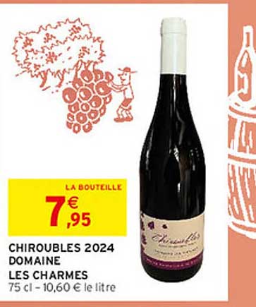 CHIROUBLES 2024 DOMAINE LES CHARMES 75 cl - 10,60 € le litre