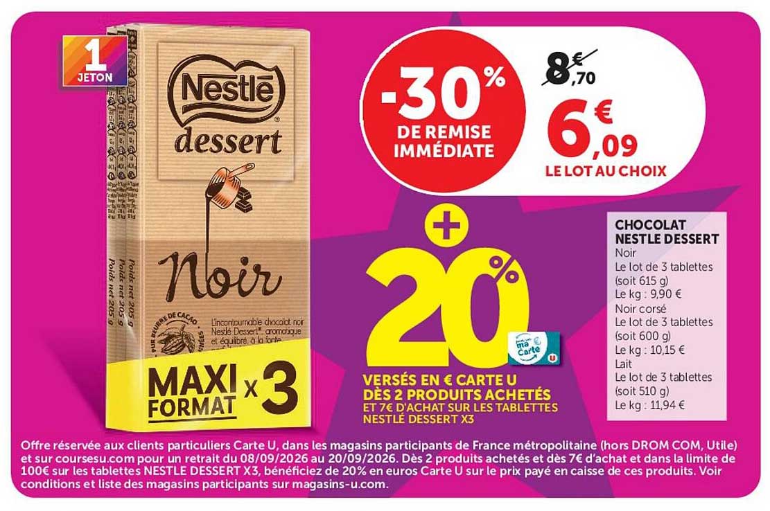CHOCOLAT NESTLE DESSERT