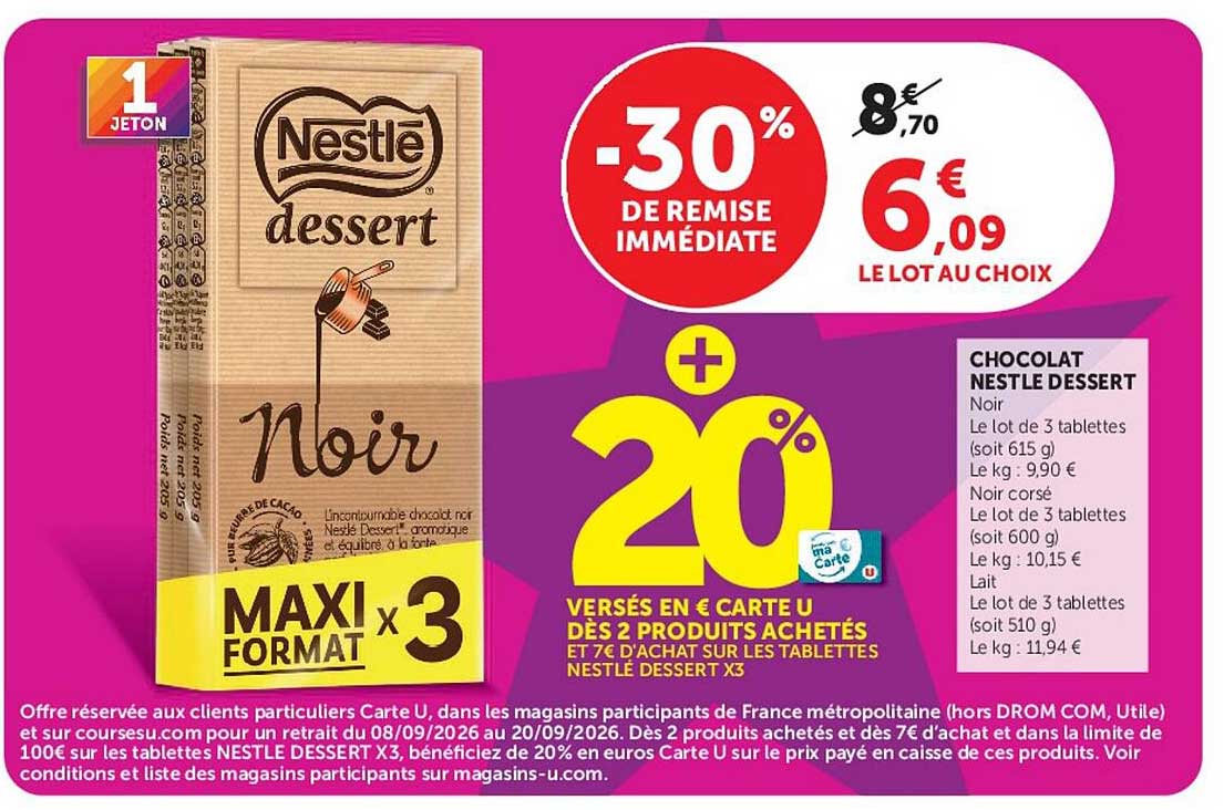 CHOCOLAT NESTLE DESSERT