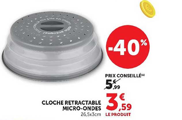 CLOCHE RETRACTABLE MICRO-ONDES 26,5x3cm