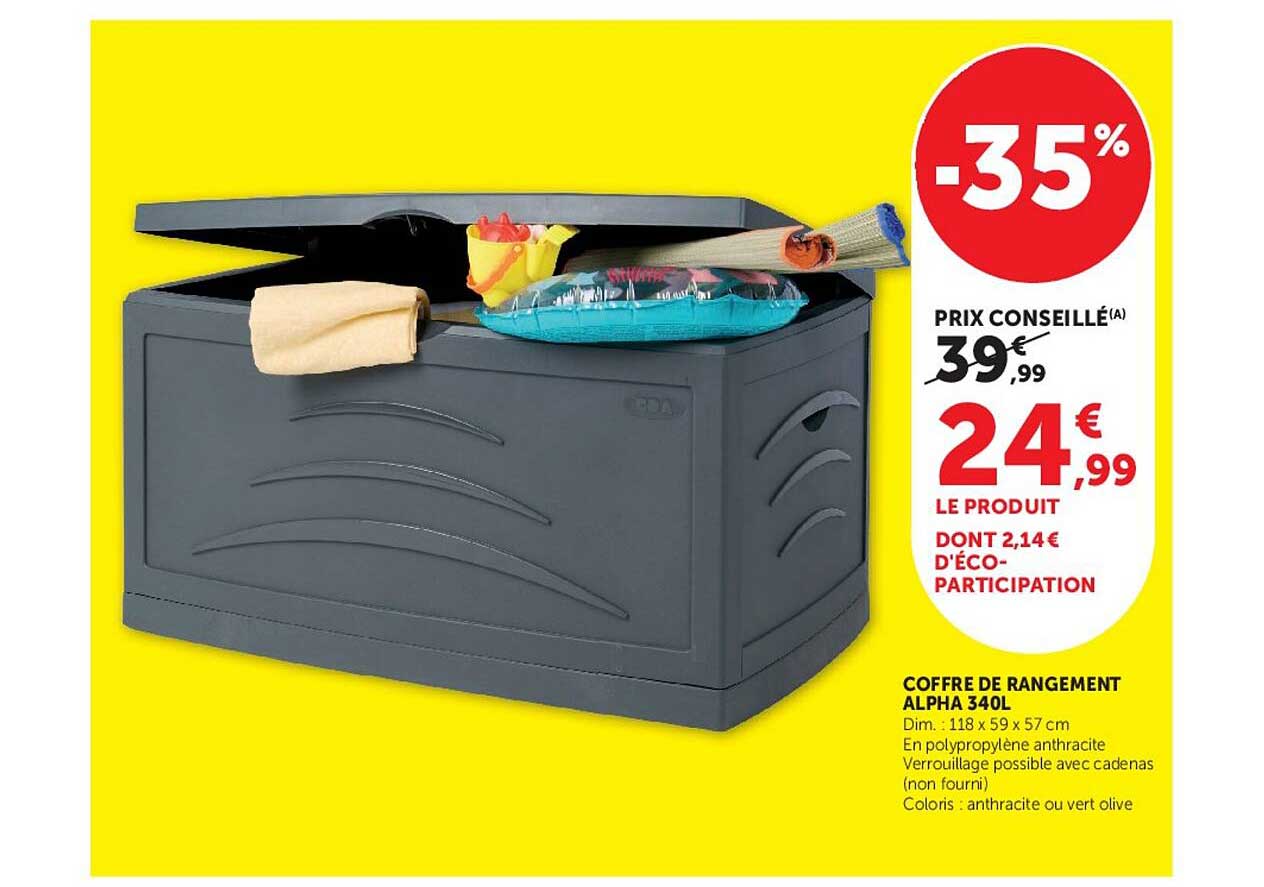 COFFRE DE RANGEMENT ALPHA 340L