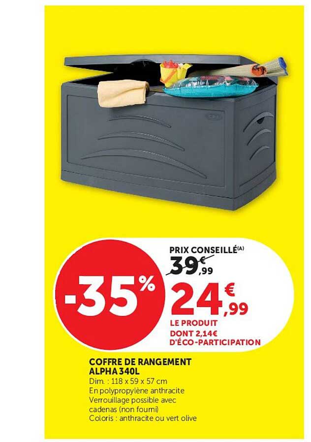 COFFRE DE RANGEMENT ALPHA 340L