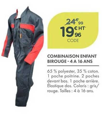 COMBINAISON ENFANT BIROUGE - 4 A 16 ANS
