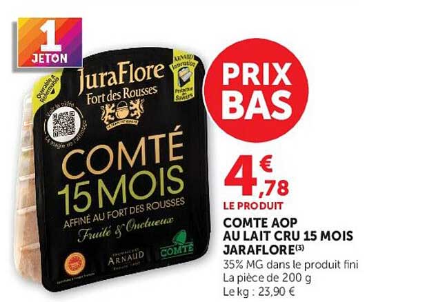 COMTÉ 15 MOIS AFFINÉ AU FORT DES ROUSSES Fruité & Onctueux