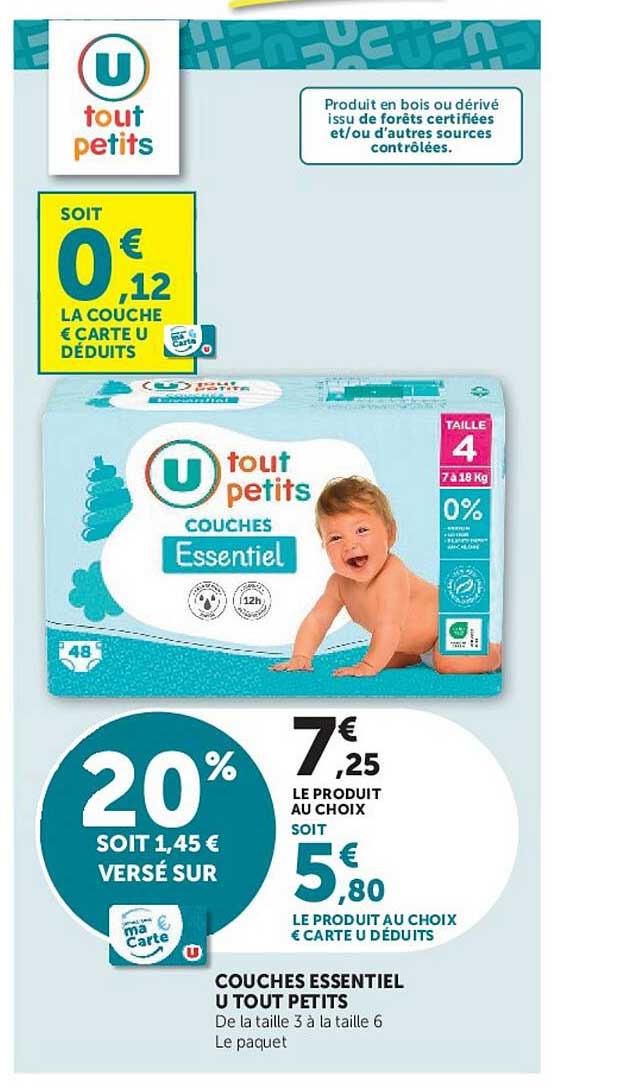COUCHES ESSENTIEL U TOUT PETITS