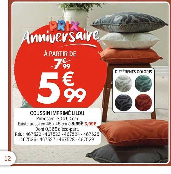 COUSSIN IMPRIMÉ LILOU