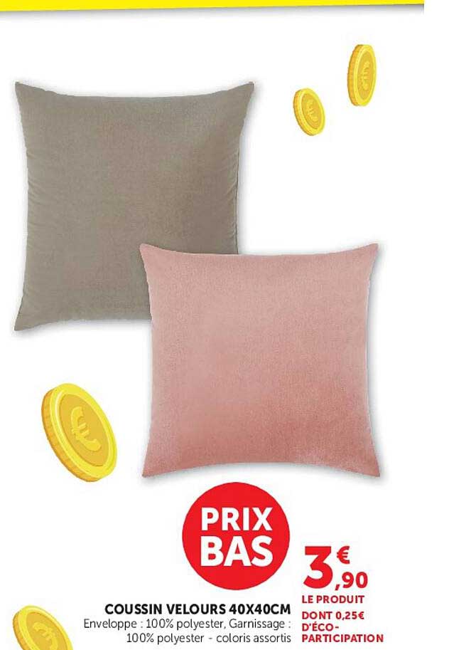COUSSIN VELOURS 40X40CM