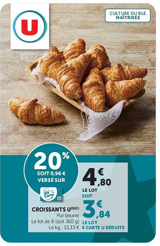 CROISSANTS U (3/LC) Pur beurre