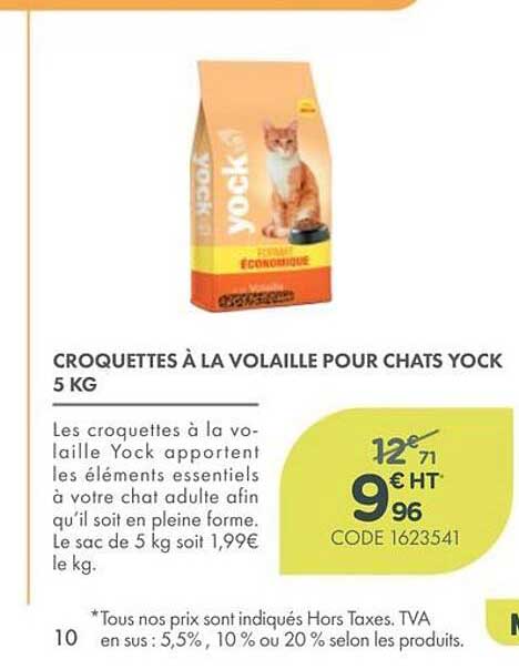 CROQUETTES À LA VOLAILLE POUR CHATS YOCK 5 KG