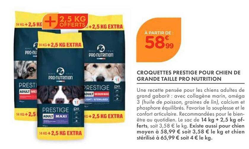 CROQUETTES PRESTIGE POUR CHIEN DE GRANDE TAILLE PRO NUTRITION