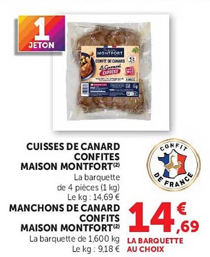 CUISSES DE CANARD CONFITES MAISON MONTFORT(2) MANCHONS DE CANARD CONFITS MAISON MONTFORT(2)