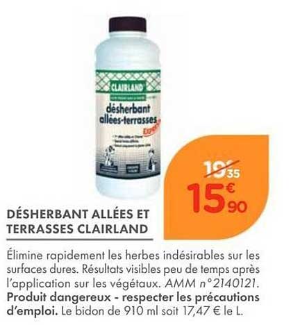 DÉSHERBANT ALLÉES ET TERRASSES CLAIRLAND
