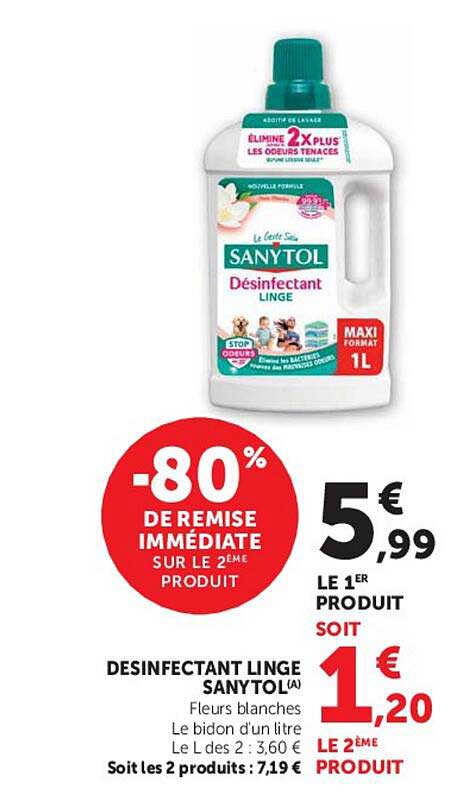 DESINFECTANT LINGE SANYTOL(A) Fleurs blanches