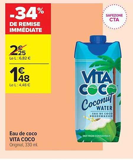 Eau de coco VITA COCO Original, 330 ml