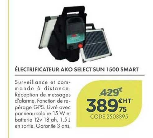 ÉLECTRIFICATEUR AKO SELECT SUN 1500 SMART