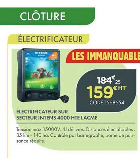 ÉLECTRIFICATEUR SUR SECTEUR INTENS 4000 HTE LACMÉ