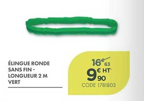 ÉLINGUE RONDE SANS FIN - LONGUEUR 2 M VERT