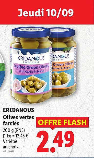 ERIDANOUS Olives vertes farcies