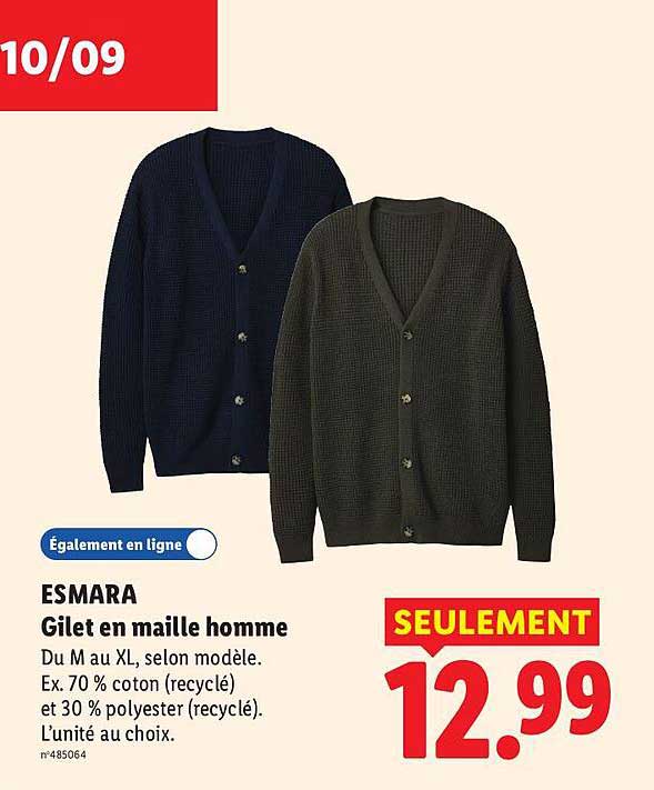 ESMARA Gilet en maille homme