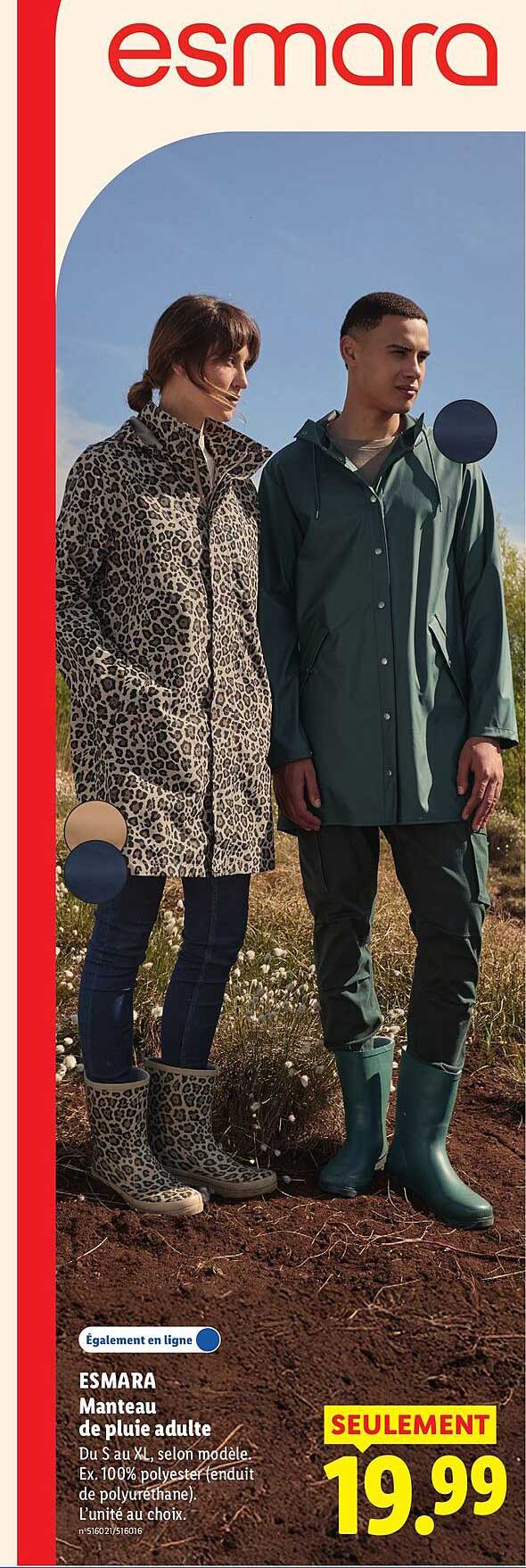 ESMARA Manteau de pluie adulte