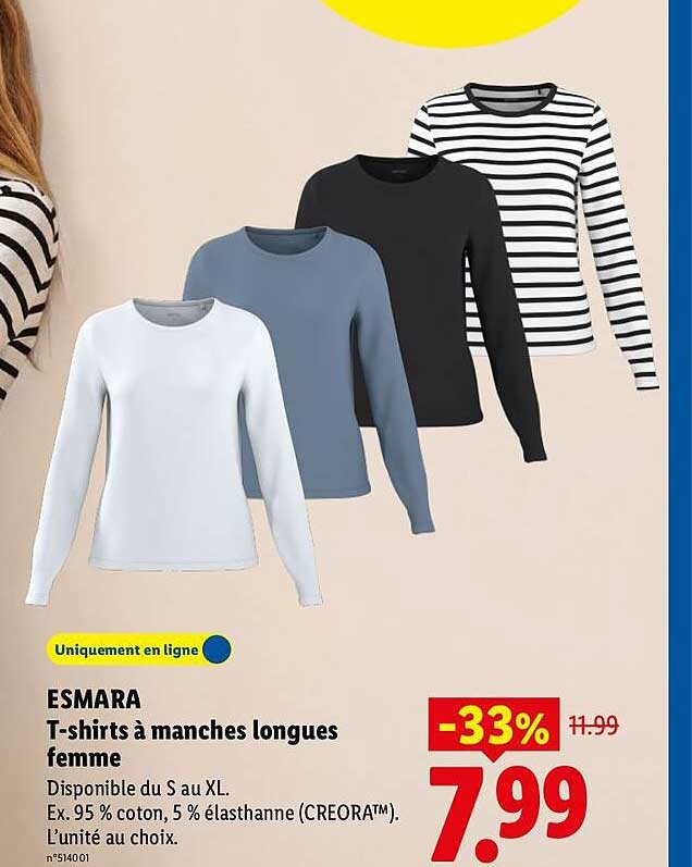 ESMARA T-shirts à manches longues femme