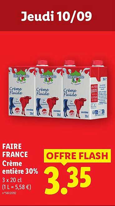 FAIRE FRANCE Crème entière 30%