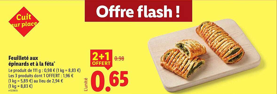 Feuilleté aux épinards et à la feta*