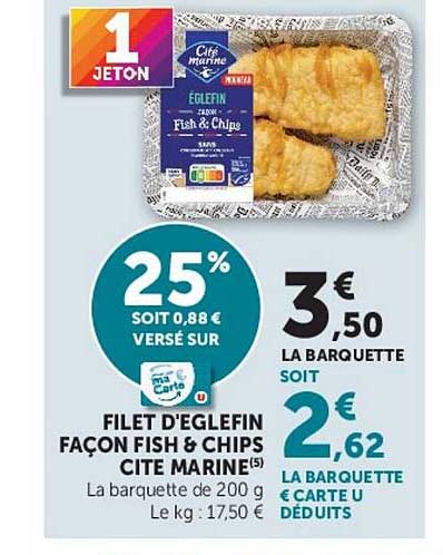 FILET D'EGLEFIN FAÇON FISH & CHIPS CITE MARINE