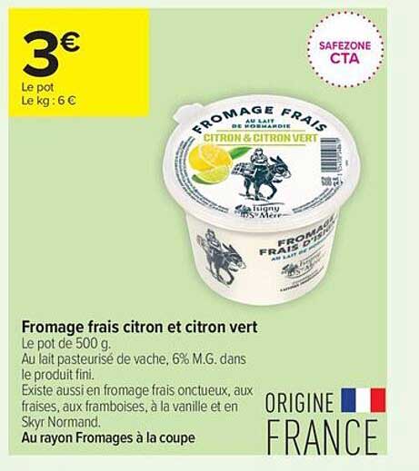 Fromage frais citron et citron vert