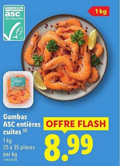 Gambas ASC entières cuites