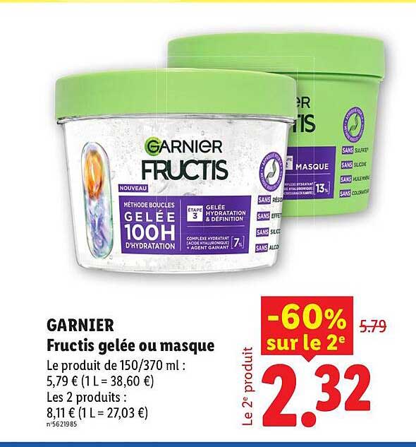 GARNIER Fructis gélée ou masque