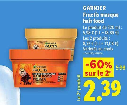 GARNIER Fructis masque hair food