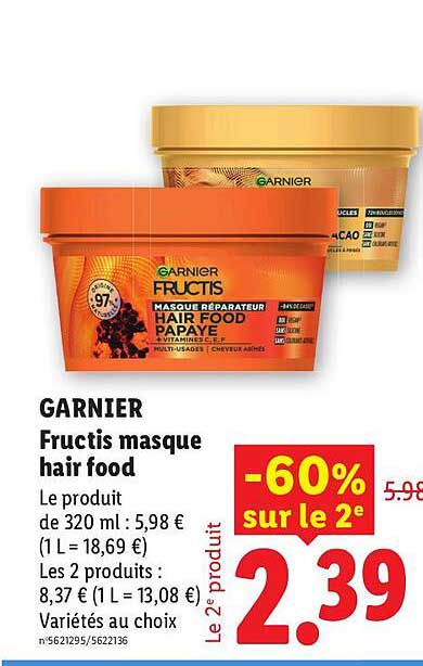 GARNIER Fructis masque hair food