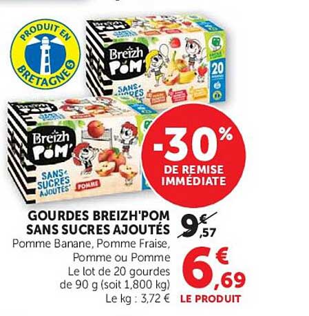 GOURDES BREIZH'POM SANS SUCRES AJOUTÉS