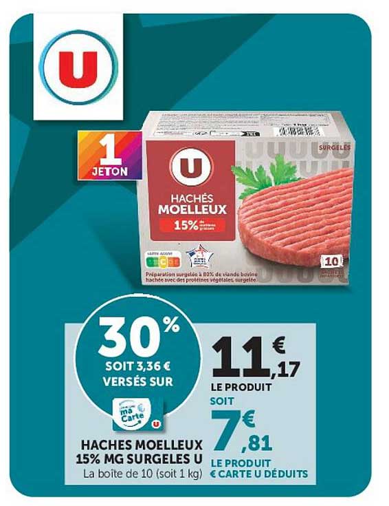 HACHÉS MOELLEUX 15% MG SURGELÉS U