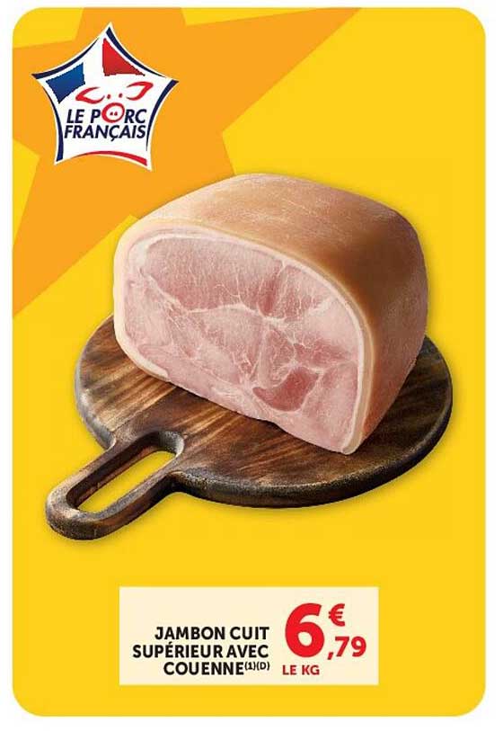 JAMBON CUIT SUPÉRIEUR AVEC COUENNE 1(D)