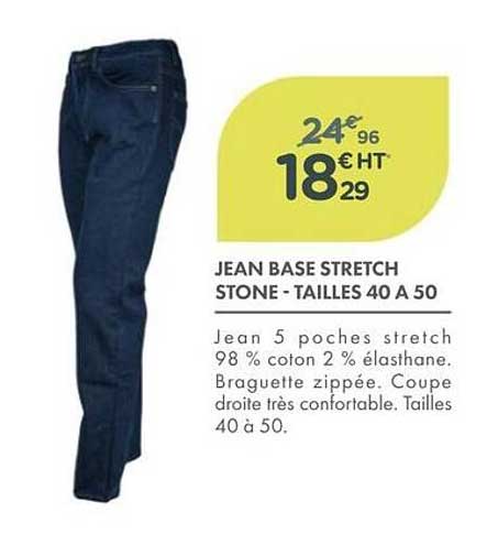 JEAN BASE STRETCH STONE - TAILLES 40 A 50