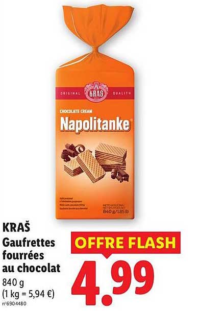 KRAŠ Gaufrettes fourrées au chocolat 840 g
