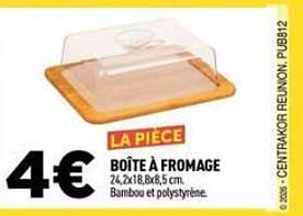 LA PIÈCE BOÎTE À FROMAGE 24,2x18,8x5 cm. Bambou et polystyrène.