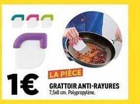 LA PIÈCE GRATTOIR ANTI-RAYURES 7,5 x 8 cm. Polypropylène.